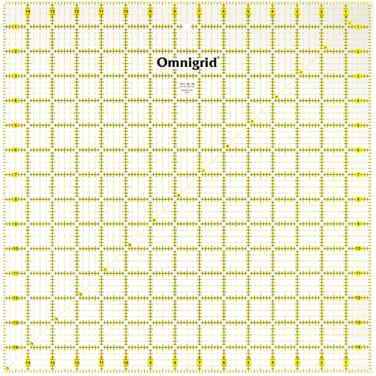 Omnigrid Square Quilting & Sewing Ruler, 15" x 15"